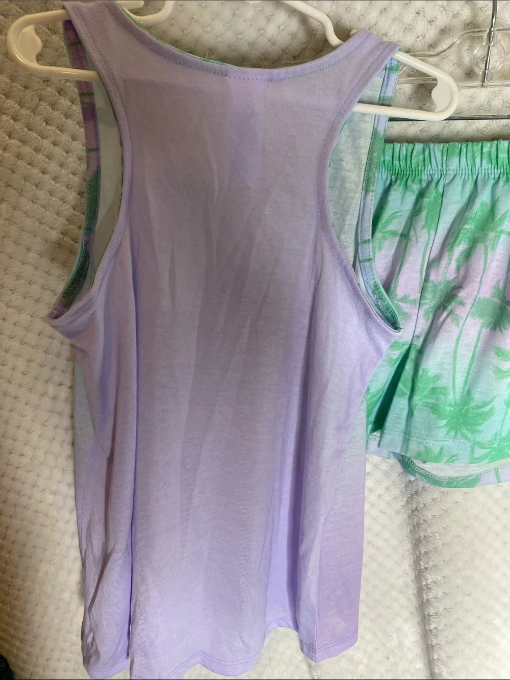 The Children's Place Lavender & Green Girls' Tank Top and Shorts Pajamas Set